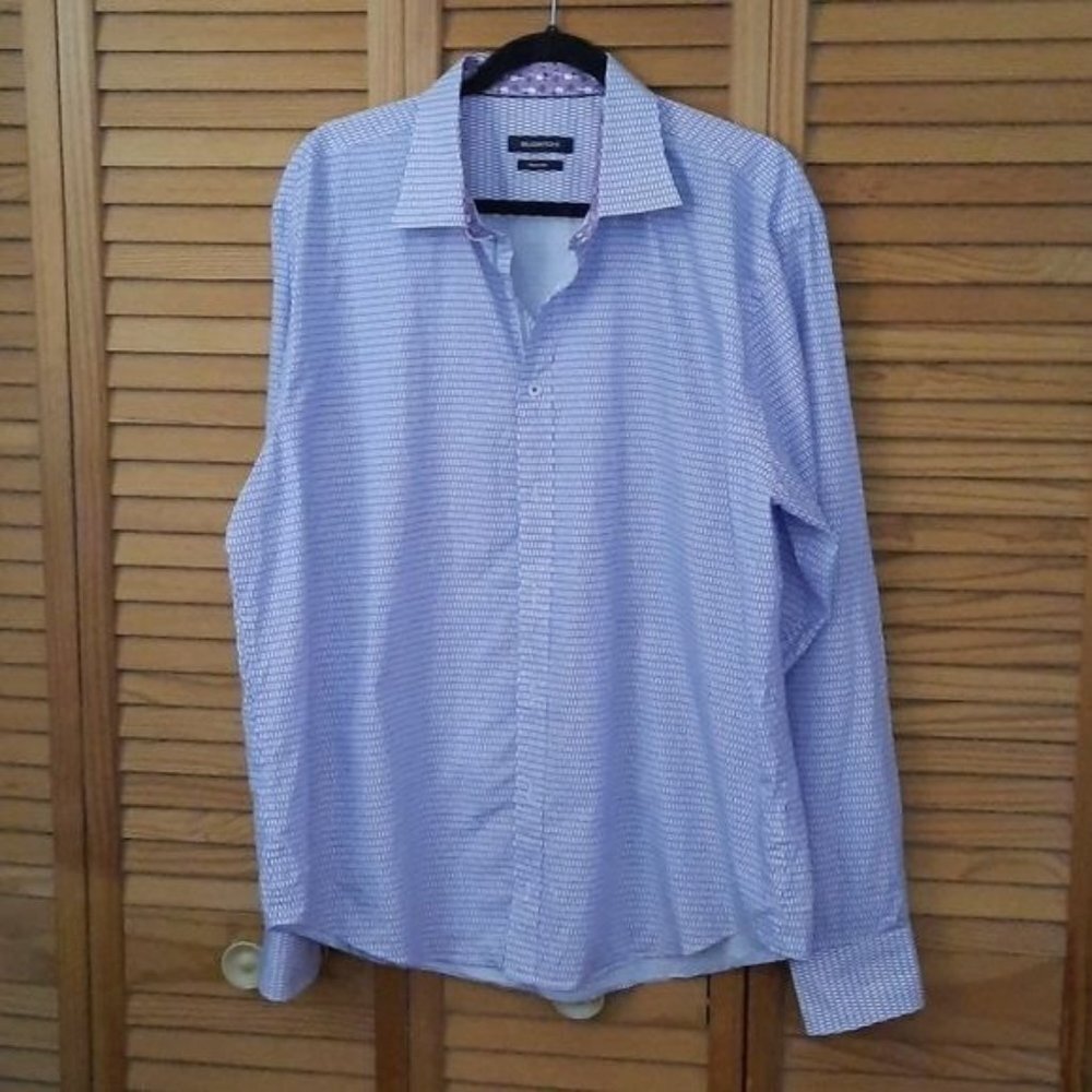 Bugatchi Long Sleeve 100% Cotton Classic Fit Dress Shirt